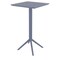 Luxury Commercial Living 42.5" Gray Folding Square Outdoor Patio Bar Table